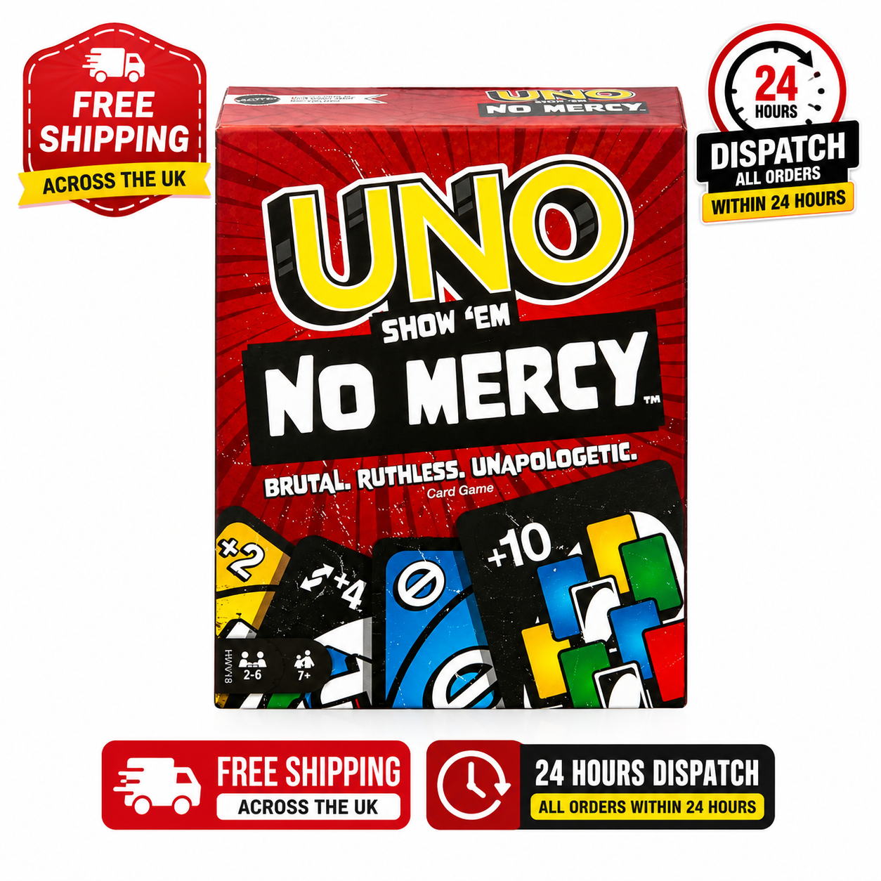 UNO Show 'em No Mercy Card Game – Wild New Rules for 2-10 Players